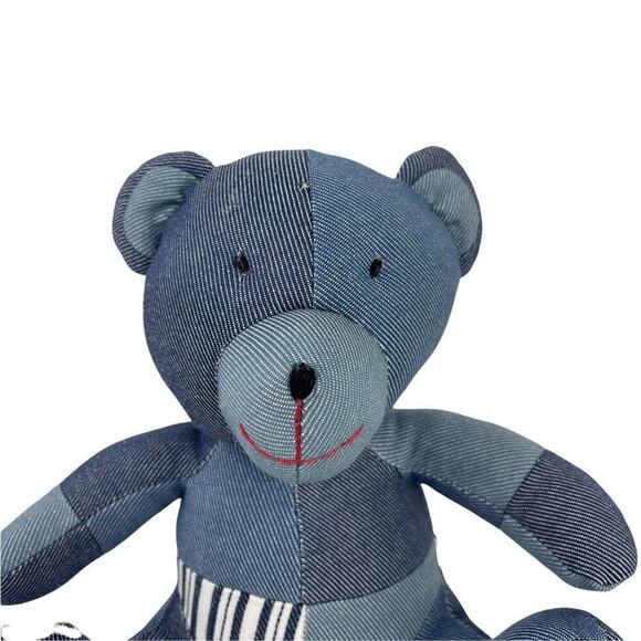 Levi's x Target Limited Edition Patchwork Plush Teddy Bear Denim Blue & White - Picture 4 of 10